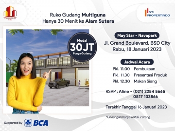 30 Juta Sudah Bisa Punya Ruko Gudang